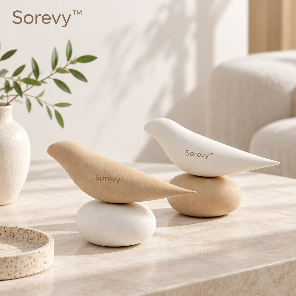 Sorevy™ Serene Pebble Bird Sculpture Set