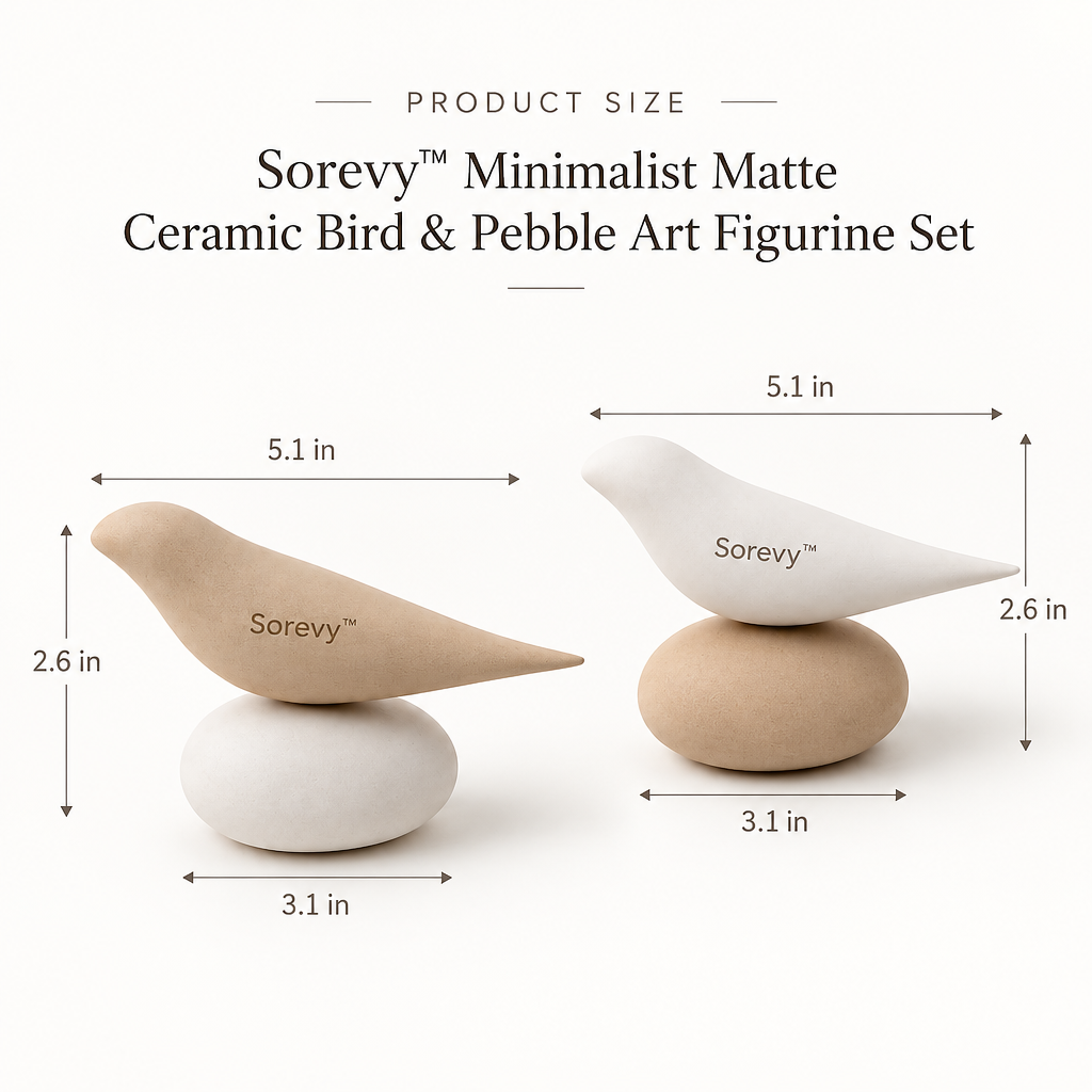 Sorevy™ Serene Pebble Bird Sculpture Set - detail 3