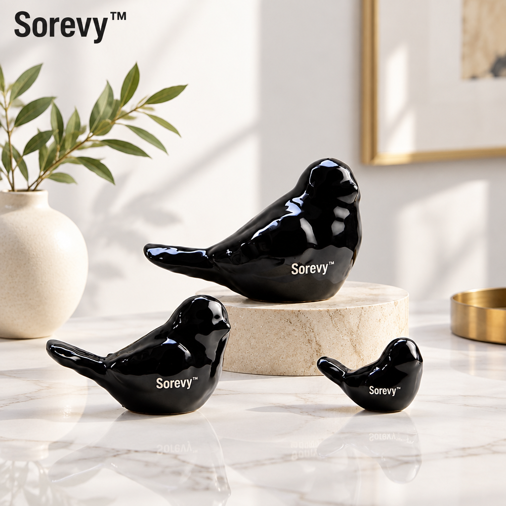 Sorevy™ Obsidian Songbird Figurine Set