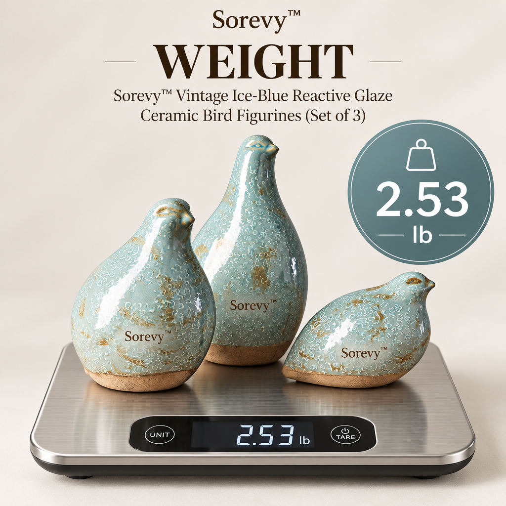 Sorevy™ Glacier Reactive-Glaze Bird Trio - detail 3