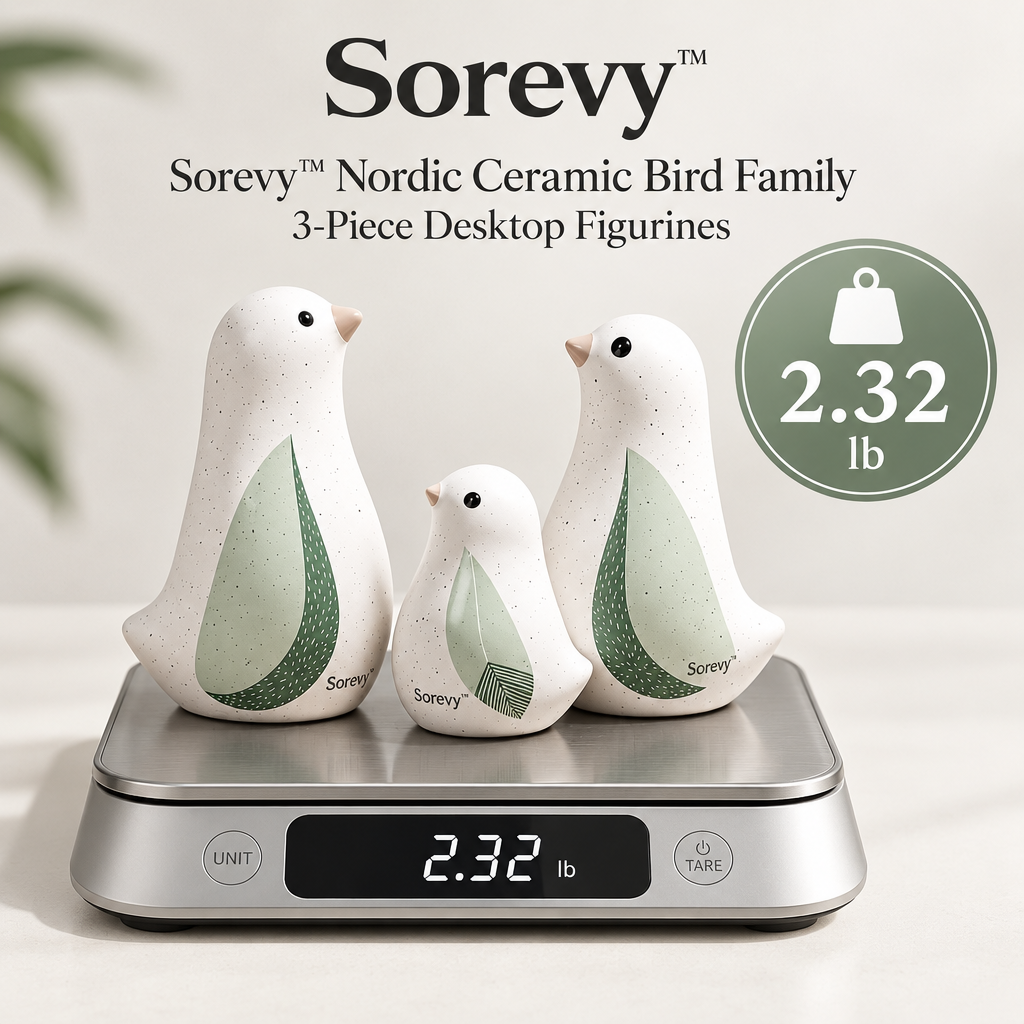 Sorevy™ Sage Leaf Bird Family Trio - detail 2
