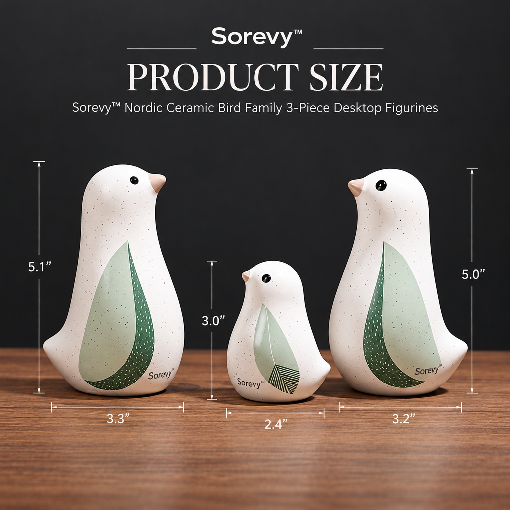 Sorevy™ Sage Leaf Bird Family Trio - detail 3