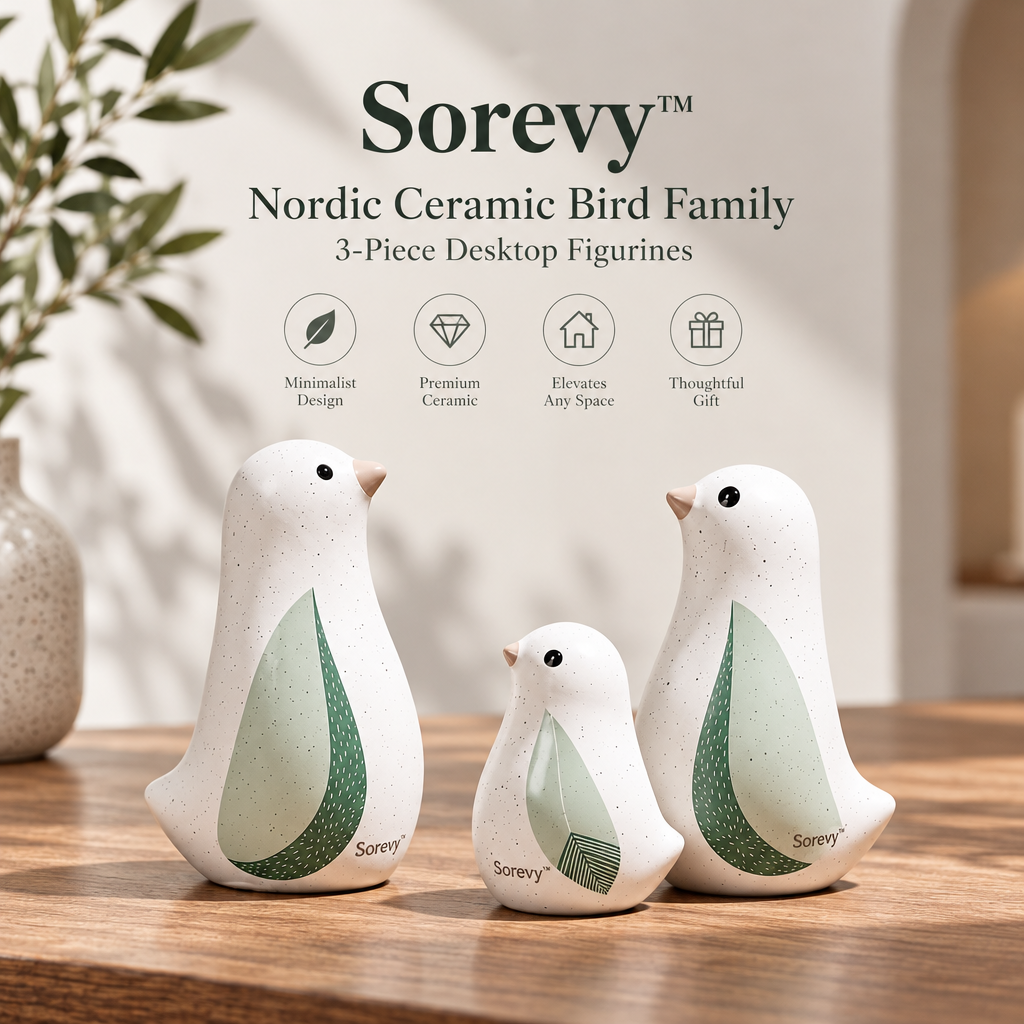 Sorevy™ Sage Leaf Bird Family Trio - detail 5
