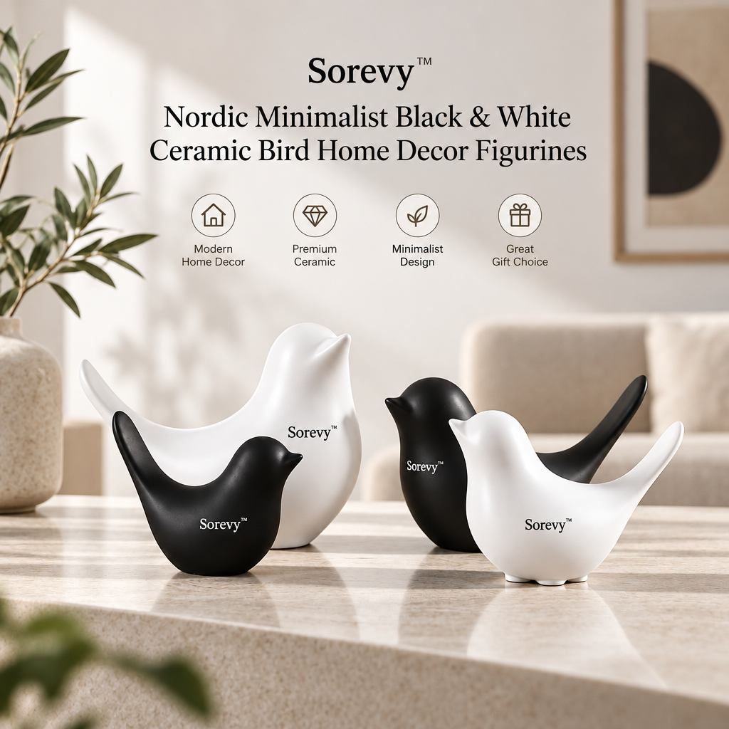 Sorevy™ Monochrome Nesting Bird Trio - detail 4