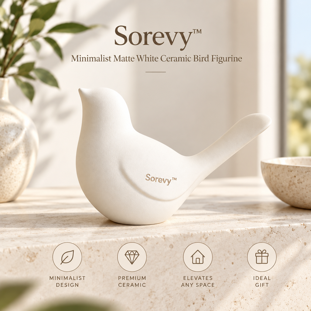 Sorevy™ Quiet Dove Matte White Sculpture - detail 3