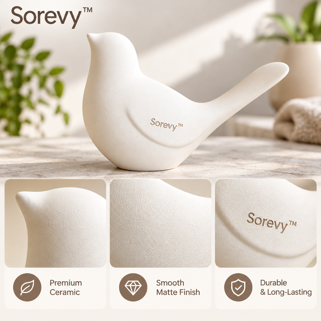 Sorevy™ Quiet Dove Matte White Sculpture - detail 4