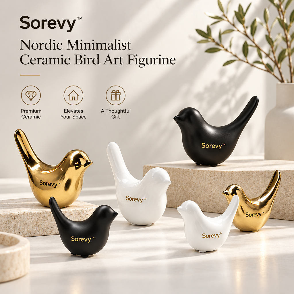 Sorevy™ Luxe Contrast Ceramic Bird Sextet - detail 4