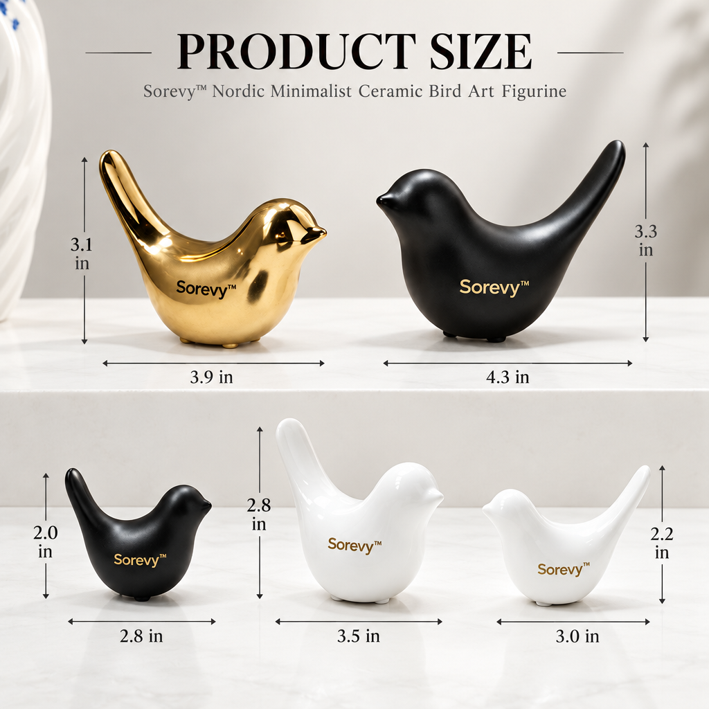 Sorevy™ Luxe Contrast Ceramic Bird Sextet - detail 5