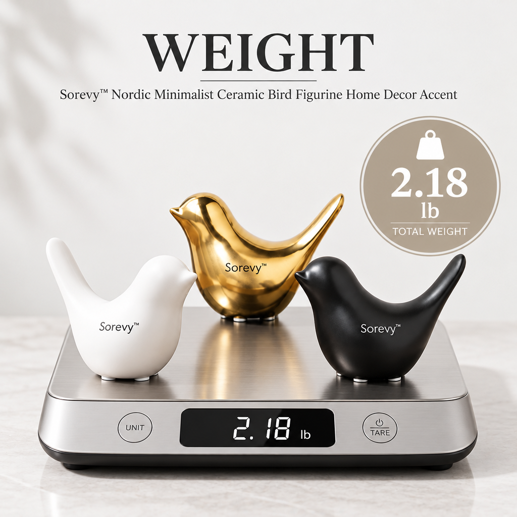 Sorevy™ Gilded Harmony Ceramic Bird Trio - detail 3