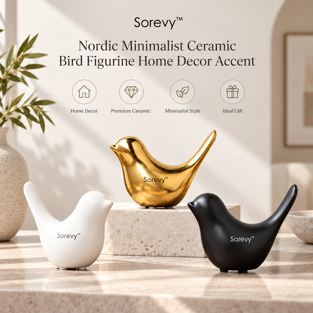 Sorevy™ Gilded Harmony Ceramic Bird Trio - detail 4