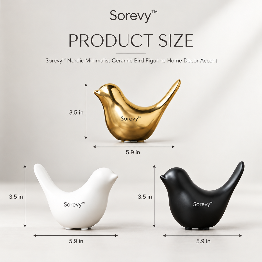 Sorevy™ Gilded Harmony Ceramic Bird Trio - detail 5