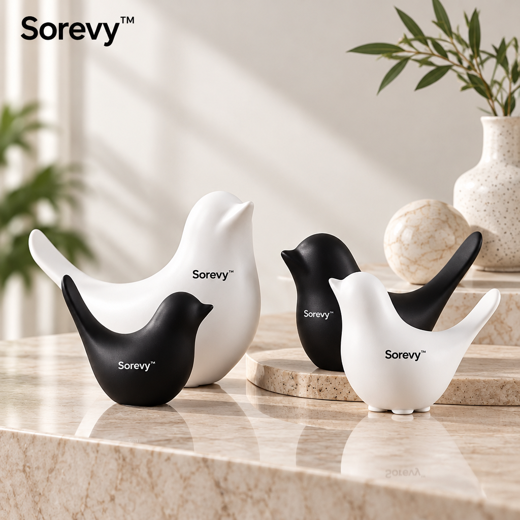 Sorevy™ Yin-Yang Ceramic Bird Trio
