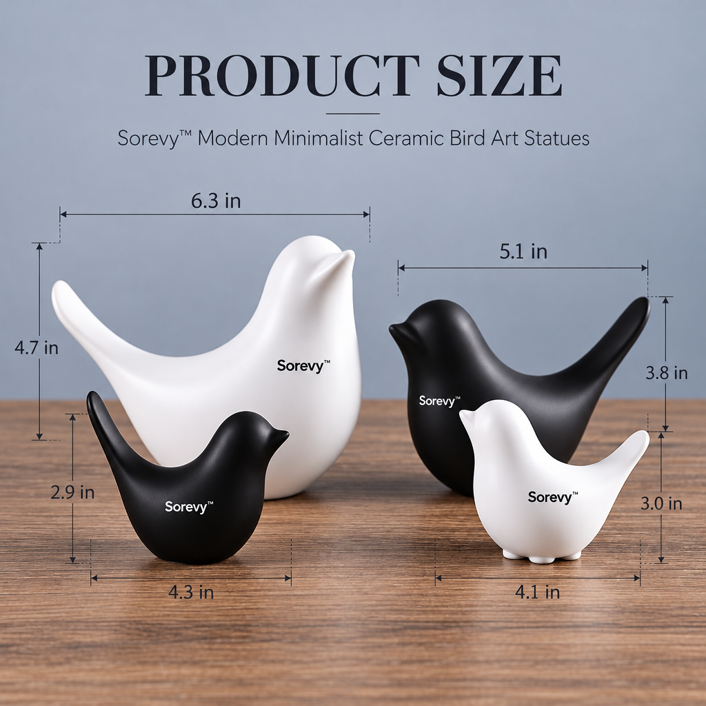 Sorevy™ Yin-Yang Ceramic Bird Trio - detail 4