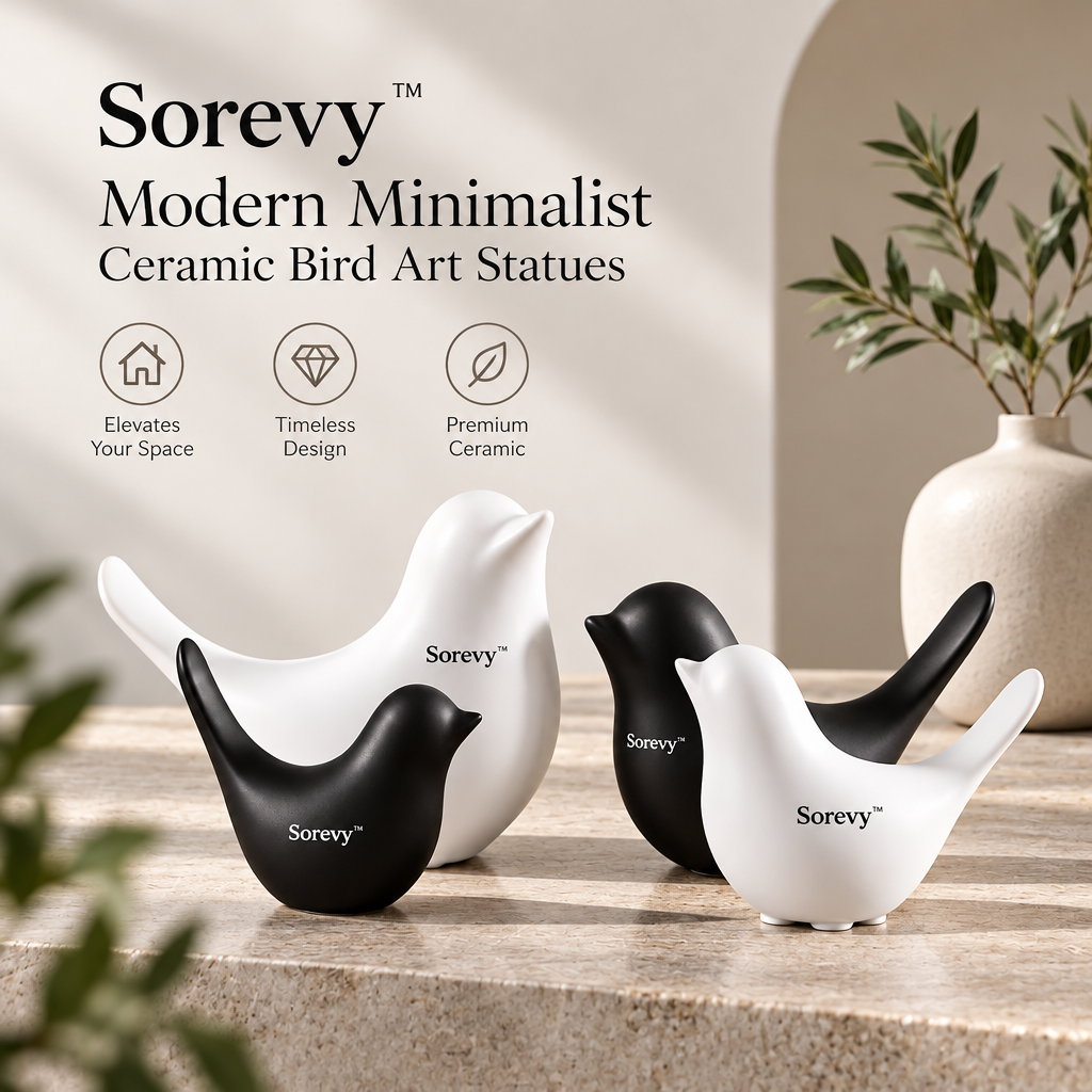 Sorevy™ Yin-Yang Ceramic Bird Trio - detail 5