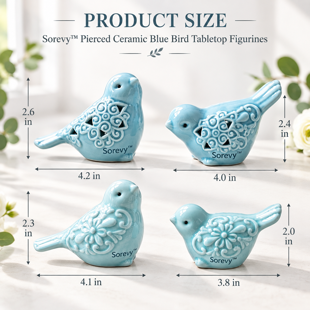 Sorevy™ Azure Lace Pierced Bird Quartet - detail 3
